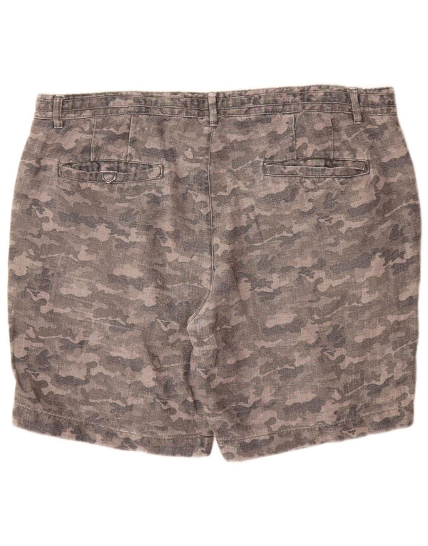 Zara Mens Chino Shorts XL W36 Grey Camouflage