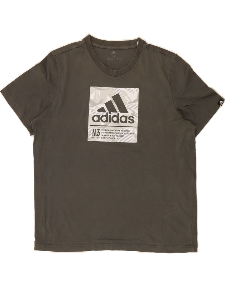 ADIDAS Mens Graphic T-Shirt Top Medium Grey Cotton Vintage Adidas and Second-Hand Adidas from Messina Hembry 