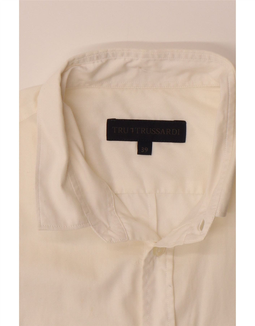 TRUSSARDI Mens Shirt Size 39 Medium White Vintage Trussardi and Second-Hand Trussardi from Messina Hembry 