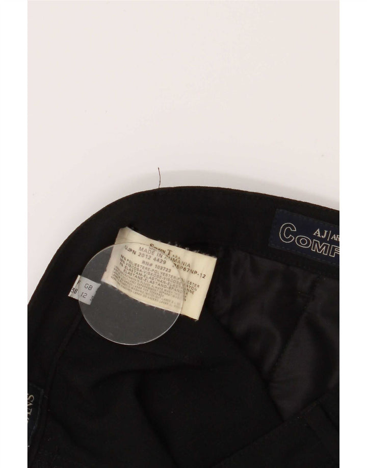 Pantaloni casual Bootcut da donna Armani UK 12 Medium W28 L30 Poliestere nero