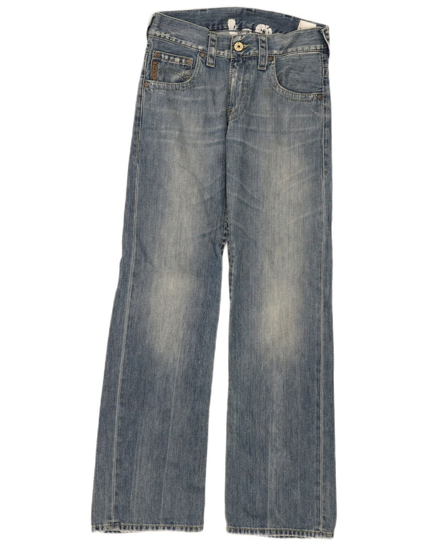 Armani Damen-Jeans mit weitem Bein, W29, L32, blaue Baumwolle