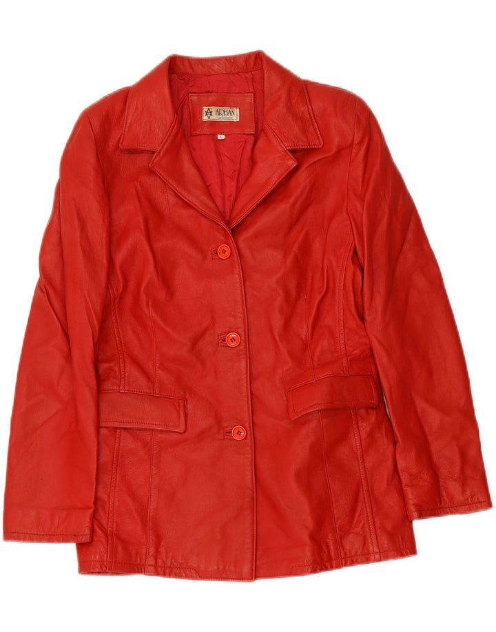 VINTAGE Womens Leather Jacket UK 10 Small Red Leather Vintage Vintage and Second-Hand Vintage from Messina Hembry 