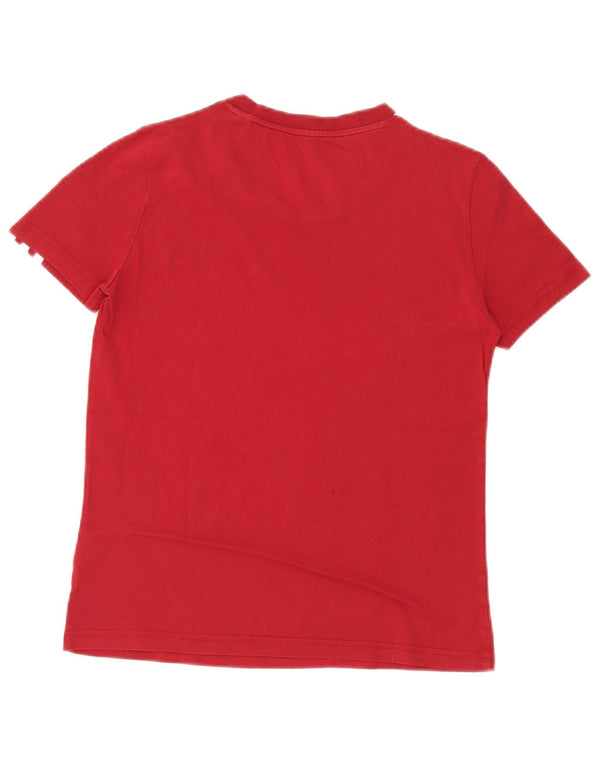 Adidas Womens T-Shirt Top UK 12/14 Medium Red Cotton