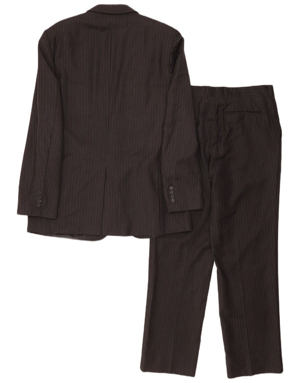 Zara Traje de 2 botones para hombre EU 52 Large W32 L31 Lana a rayas negras