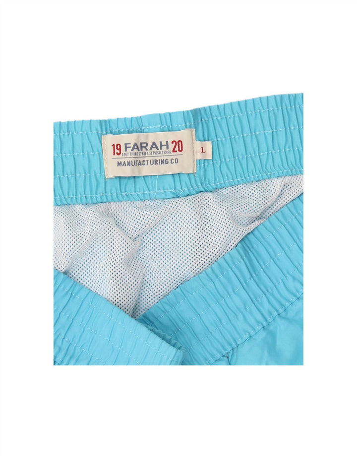 FARAH Mens Swimming Shorts Large  Blue Polyester Vintage Farah and Second-Hand Farah from Messina Hembry 
