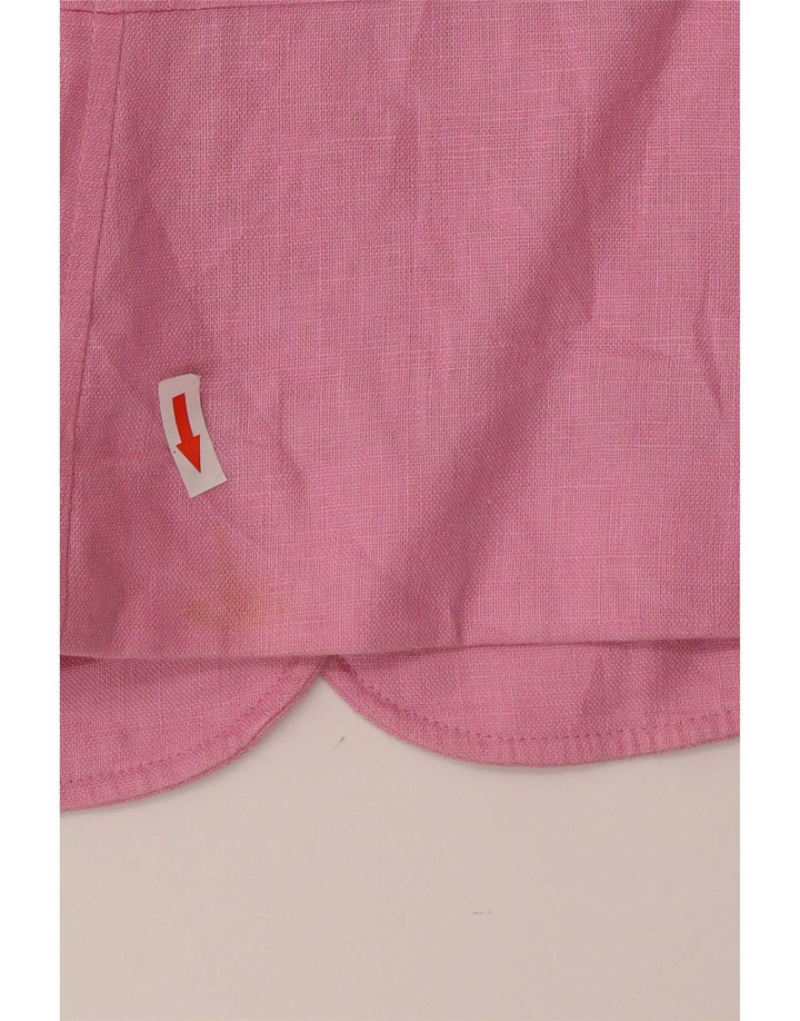Chaps Womens 4 Button 3/4 Sleeve Blazer Jacket UK 18 XL Pink Linen