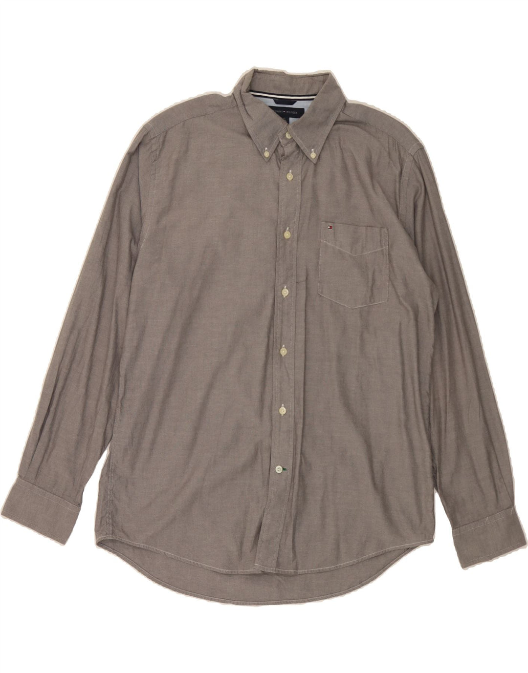 TOMMY HILFIGER Mens Shirt Large Grey Cotton Vintage Tommy Hilfiger and Second-Hand Tommy Hilfiger from Messina Hembry 