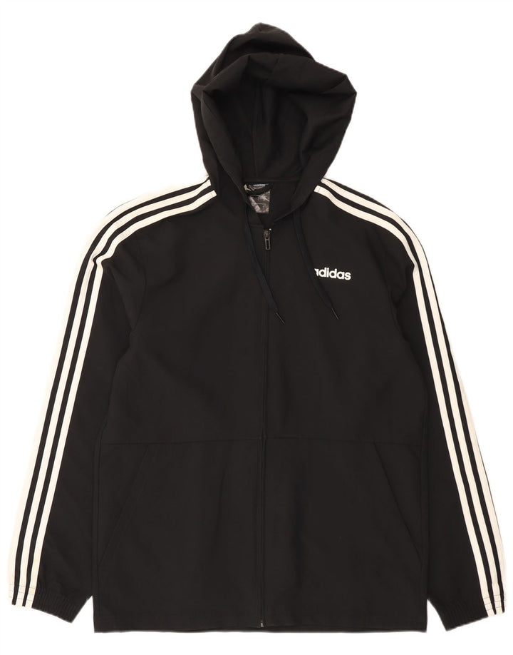 Adidas Træningsdragt med hætte til mænd, lille, sort polyester