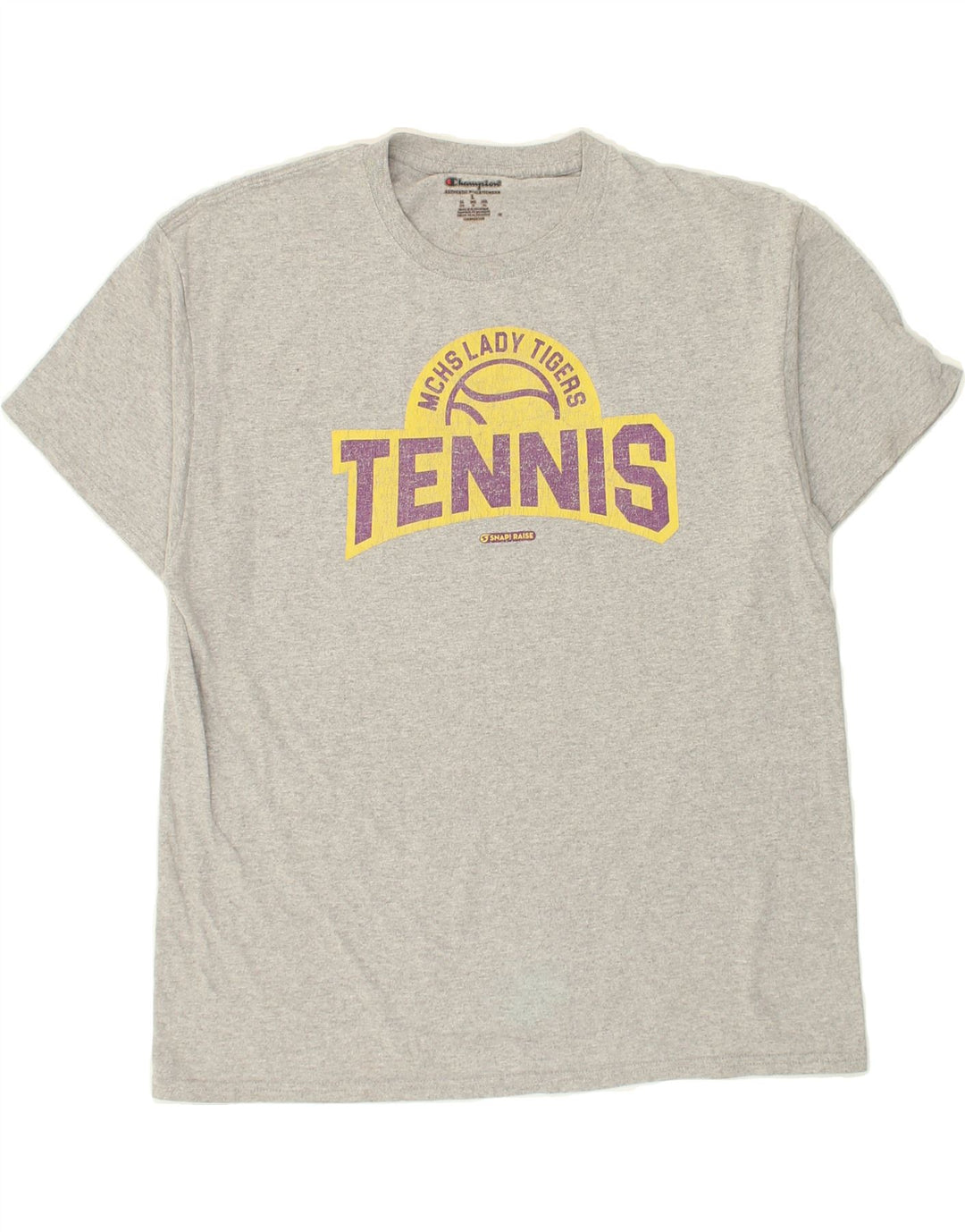 CHAMPION Womens Graphic T-Shirt Top Large Grey Vintage Champion and Second-Hand Champion from Messina Hembry 