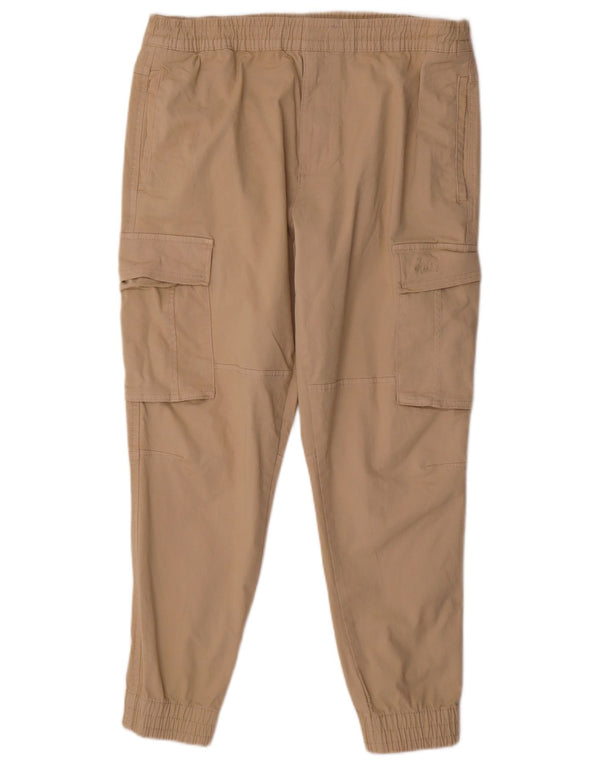 Zara Mens Joggers Cargo Trousers EU 44 Large W34 L29 Beige Cotton