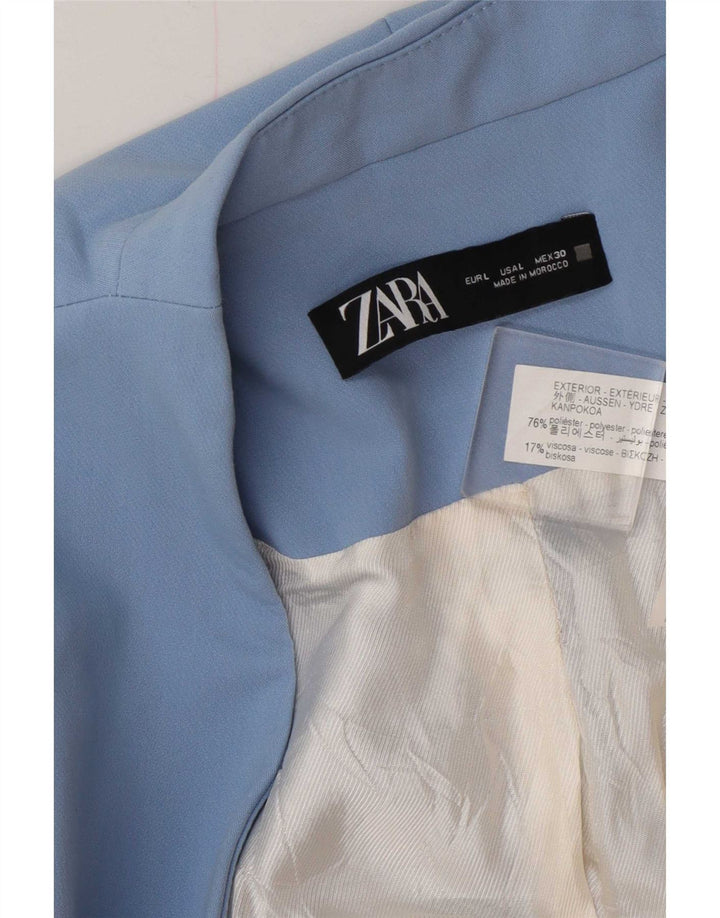 Zara Womens Blazer Jacket UK 16 Large Blue Polyester
