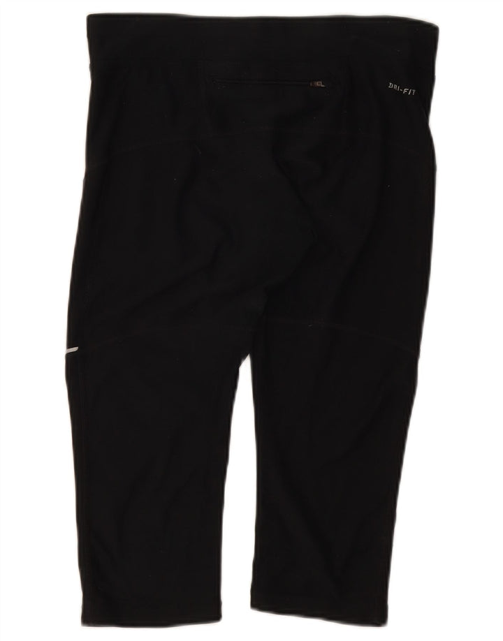 Nike Womens Dri Fit Capri Leggings UK 10 Small Black Polyester
