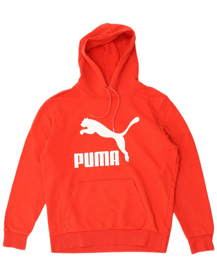 Puma Mens Graphic Hoodie Jumper Medium Red Cotton