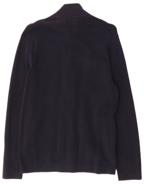 Massimo Dutti Herre Cardigan Sweater Medium Marineblå Bomuld