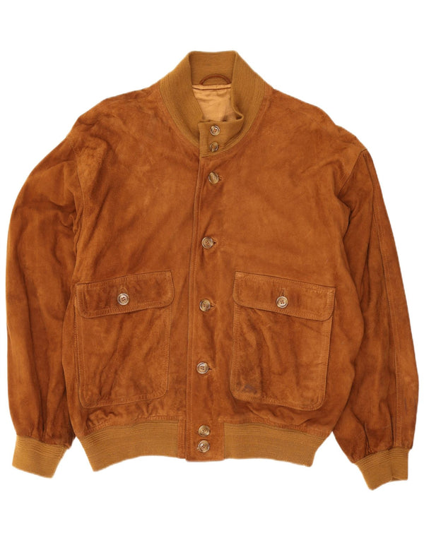 Vintage herre ruskind bomberjakke IT 48 Medium Beige