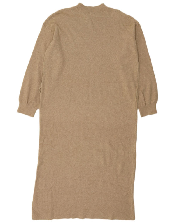 Marks & Spencer Γυναικείο μακρυμάνικο φόρεμα UK 16 Large Beige Viscose