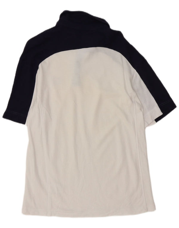 Fila Polo para hombre de algodón color block blanco pequeño