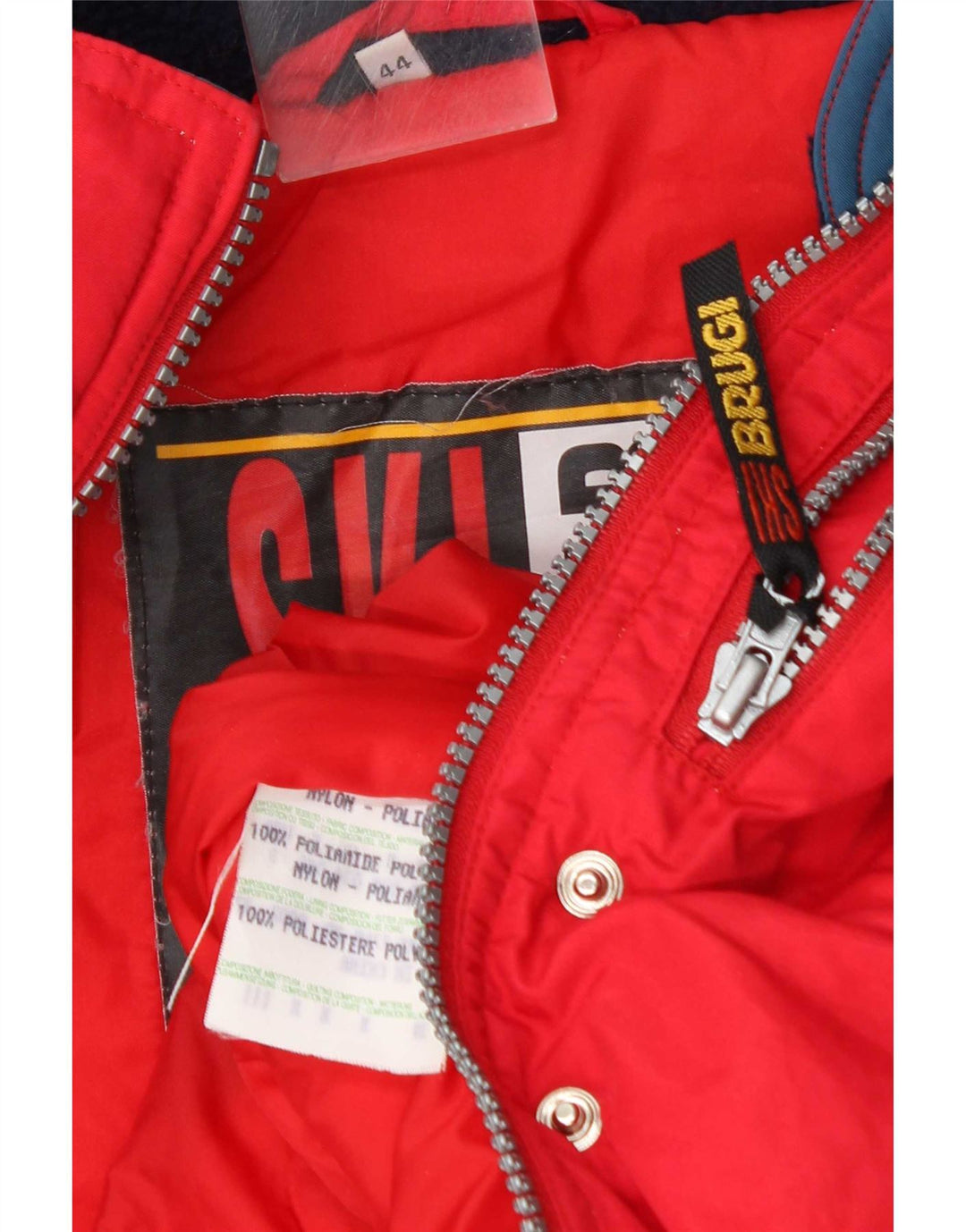 Brugi Womens Hooded Ski Jumpsuit IT 44 Medium  Red Colourblock Polyamide