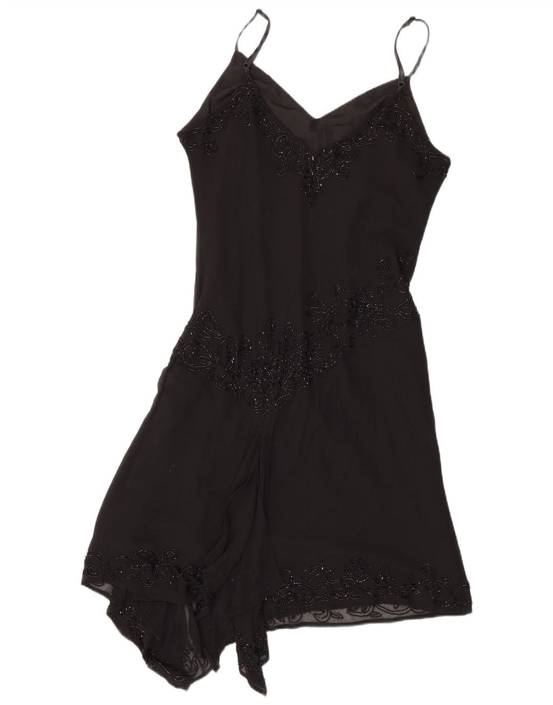 JMD Womens Asymmetric Slip Dress UK 12 Medium Black Polyester