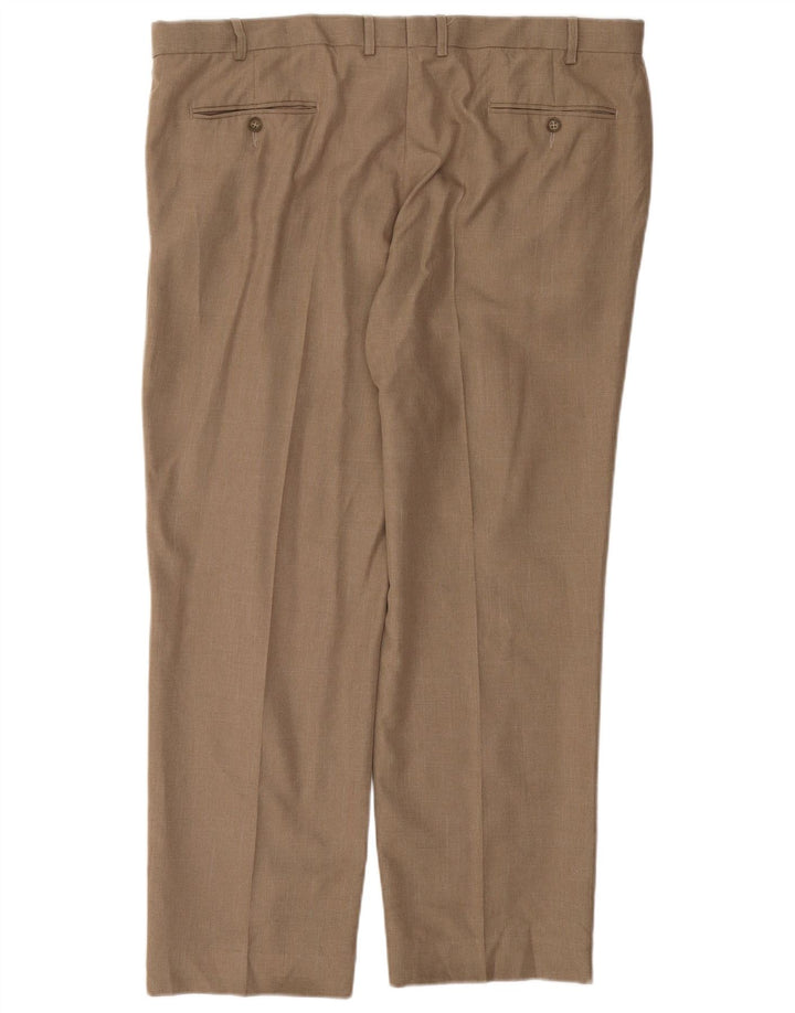 MARKS & SPENCER Mens Regular Fit Pegged Suit Trousers W40 L29 Brown