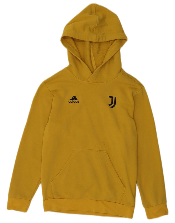 Suéter com capuz gráfico Adidas Boys Juventus 11-12 anos algodão amarelo