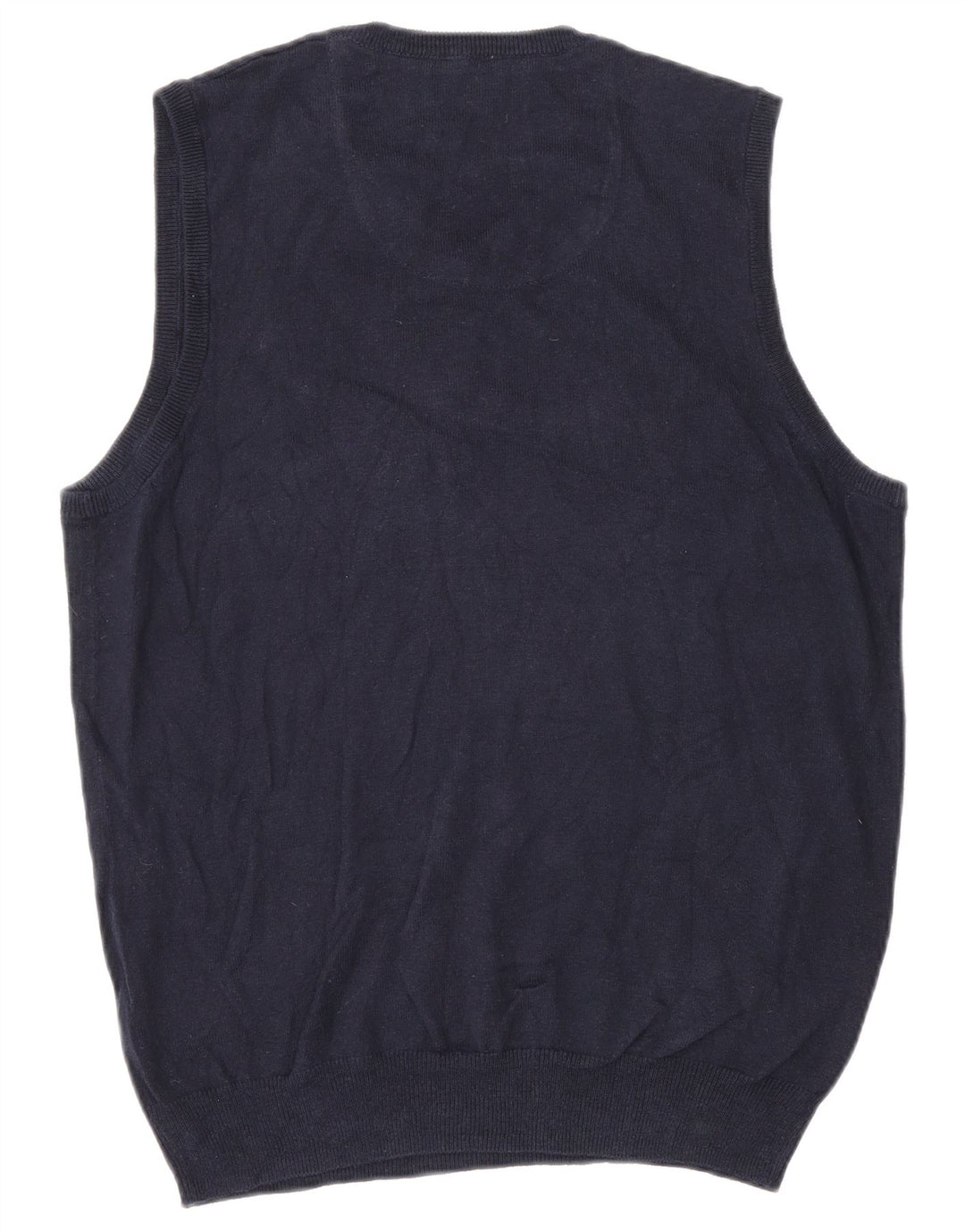 Vintage Mens Vest Tank Top Small Navy Blue Cotton