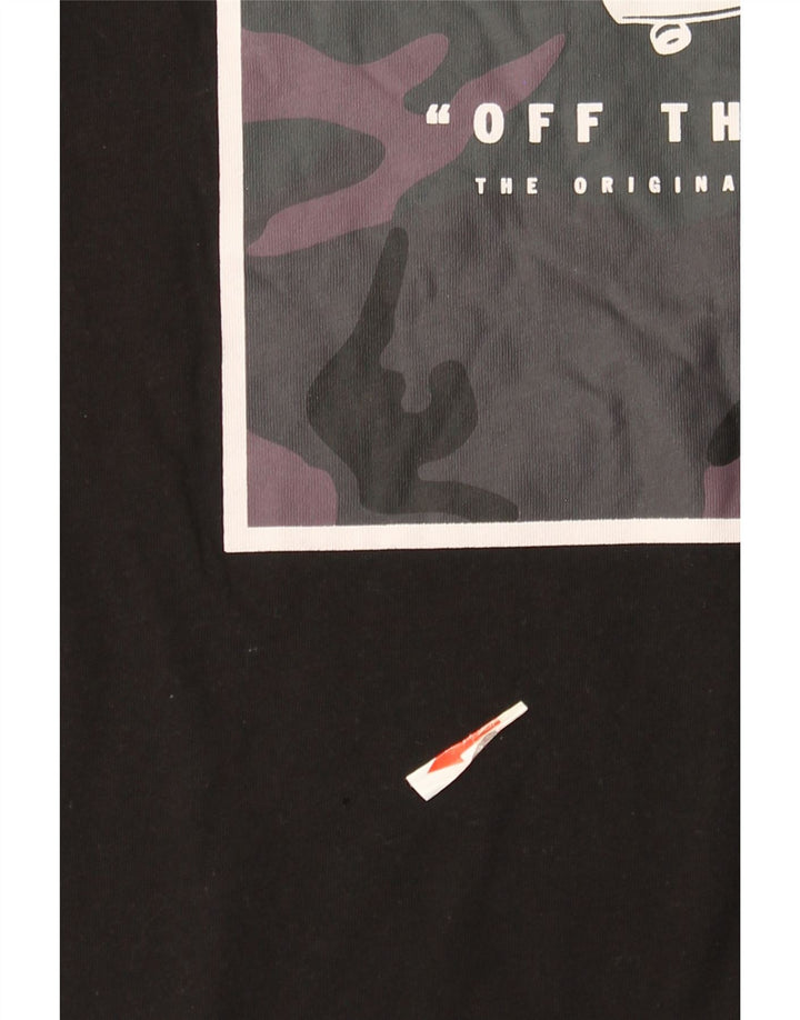 Vans Mens Custom Fit Graphic T-Shirt Top Medium Black Cotton