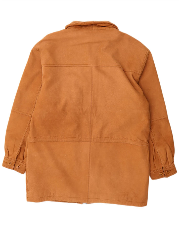 Rover&Lakes Mens Leather Coat IT 46 Small Brown Leather