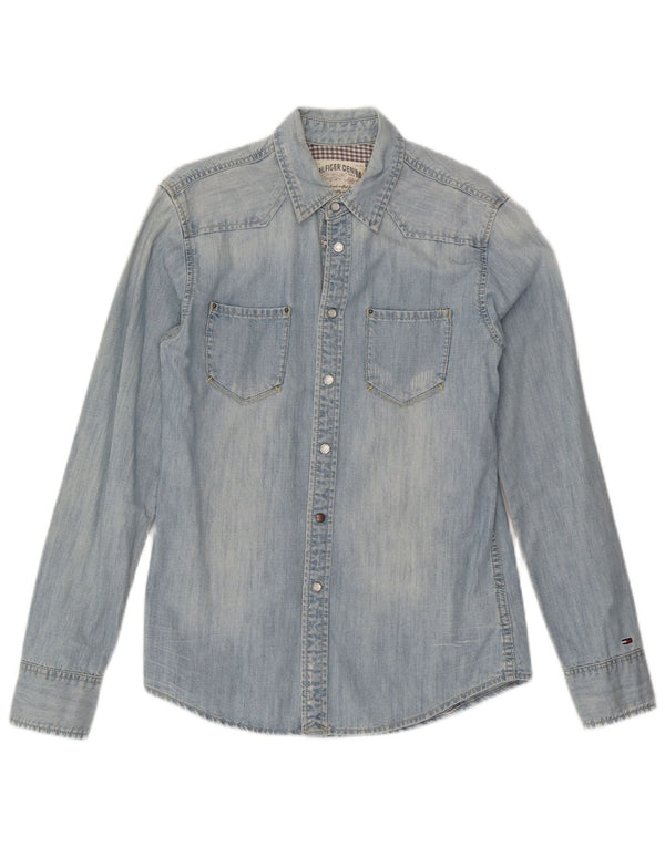 Tommy Hilfiger Mens Denim Shirt Small Blue Cotton