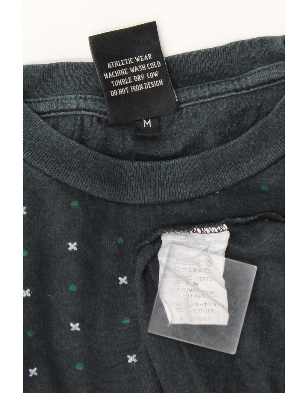 Franklin Marshall Mens Top Long Sleeve Medium Navy Blue Colourblock Cotton