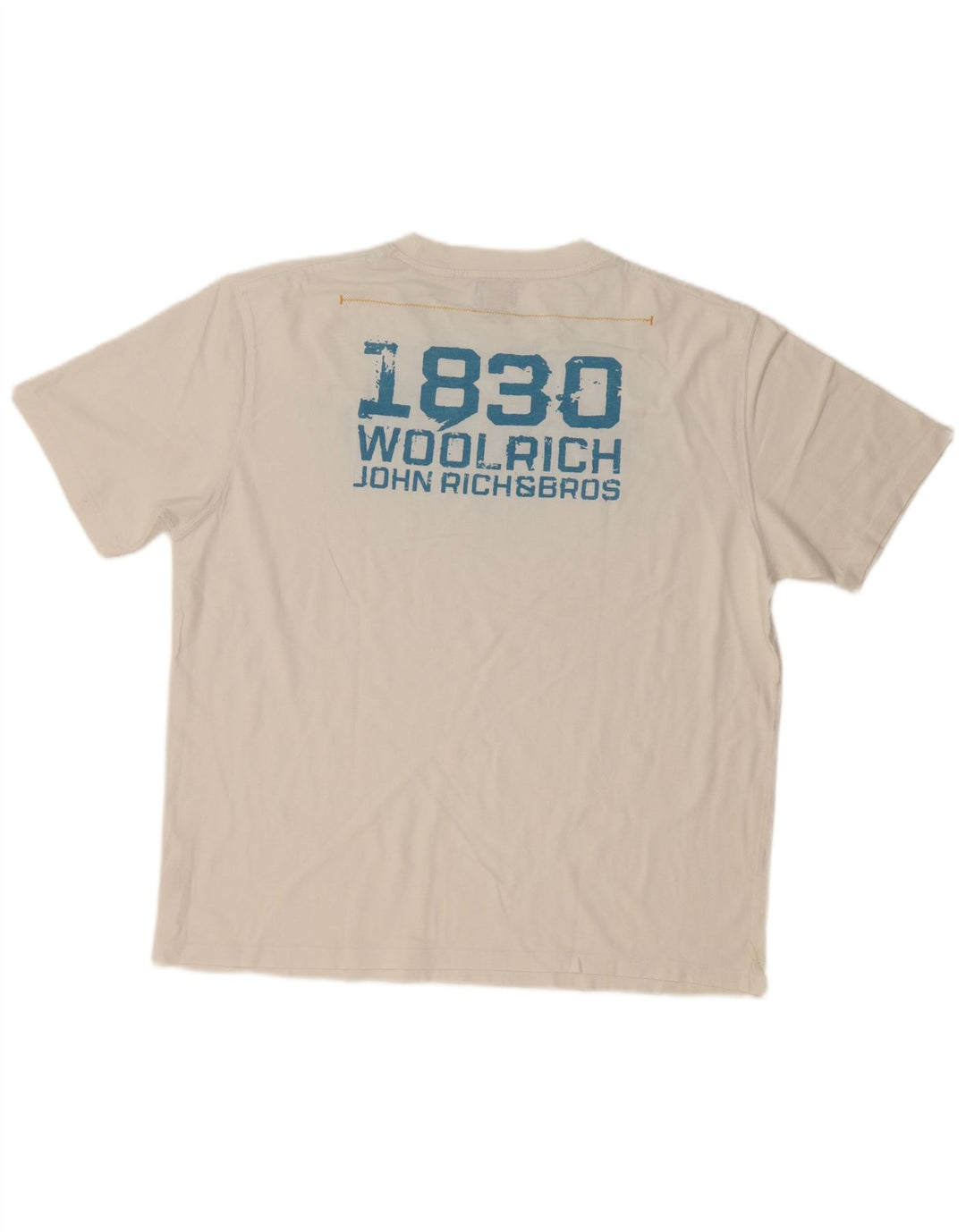 Woolrich Mens Graphic T-Shirt Top XL White Cotton