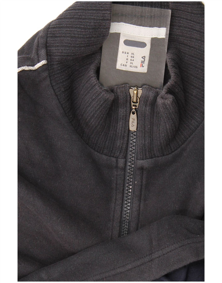 Fila Mens Zip Neck Sweatshirt Jumper XL Navy Blue
