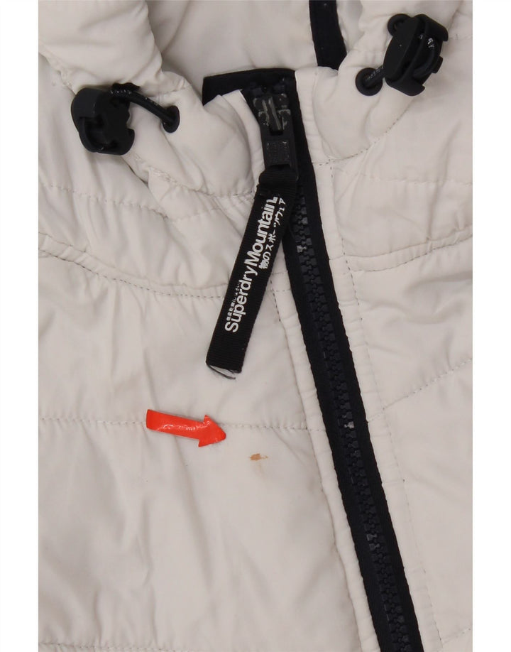 Superdry Womens Hooded Padded Jacket UK 8 Small White Colourblock