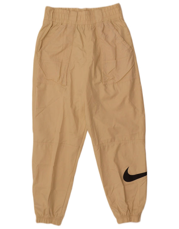 Nike Womens Graphic Joggers Waterproof Trousers UK 10 Small  Beige Nylon
