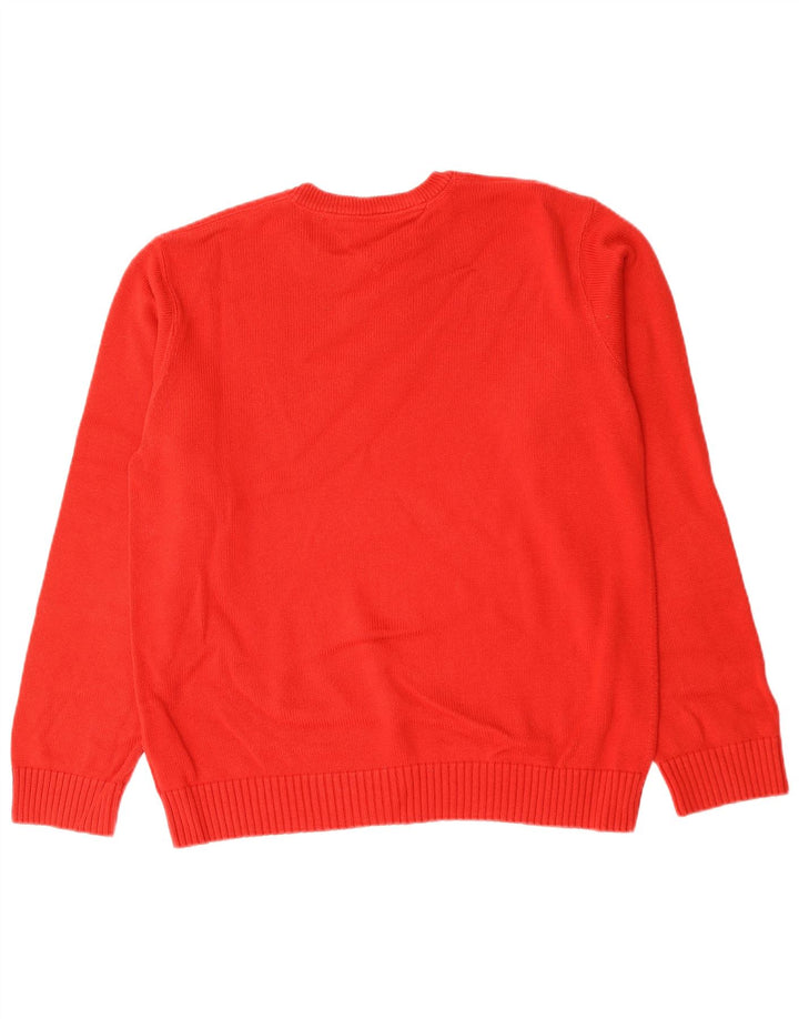 TOMMY HILFIGER Mens Crew Neck Jumper Sweater Medium Red Cotton