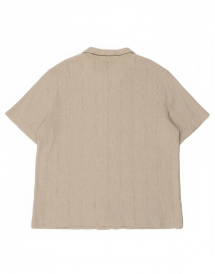 Marks & Spencer Mens Short Sleeve Shirt 2XL Off White Cotton