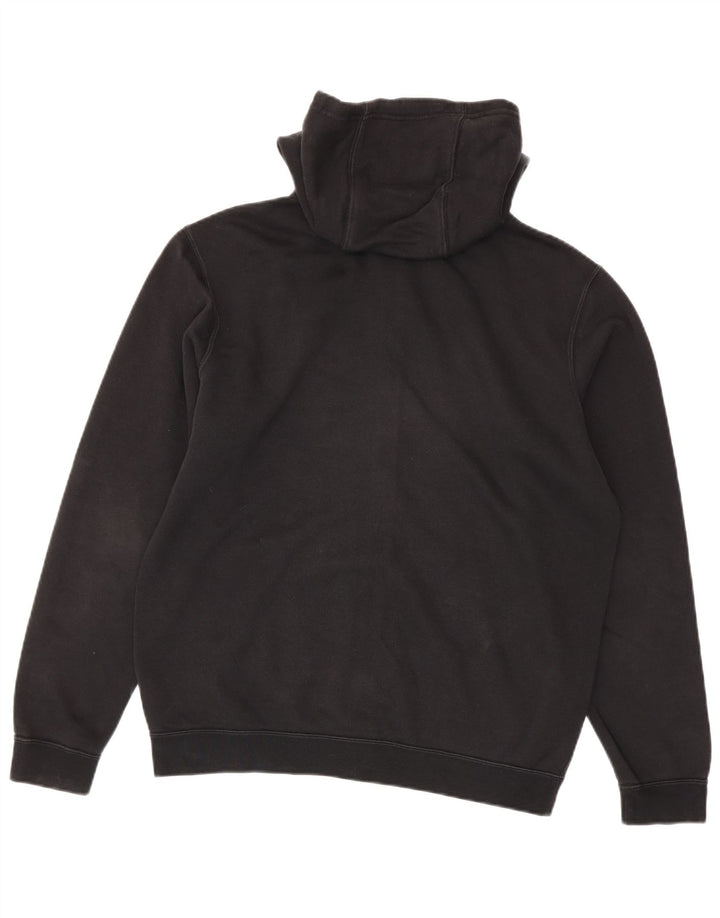 NIKE Mens Zip Hoodie Sweater Medium Black Cotton