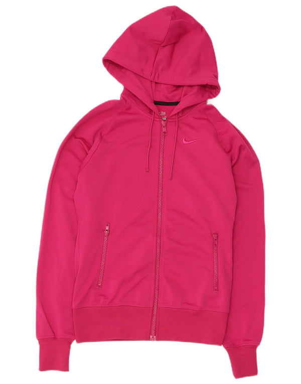 Nike Damen-Kapuzenpullover mit Reißverschluss, Gr. 10, klein, rosa, Polyester