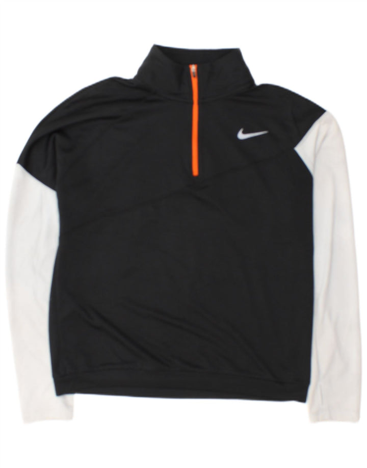 Nike Haut de survêtement à col zippé pour femme UK 14 Noir moyen Colourblock