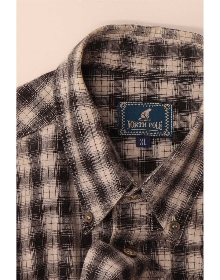 Camicia in flanella da uomo North Pole XL a quadri neri