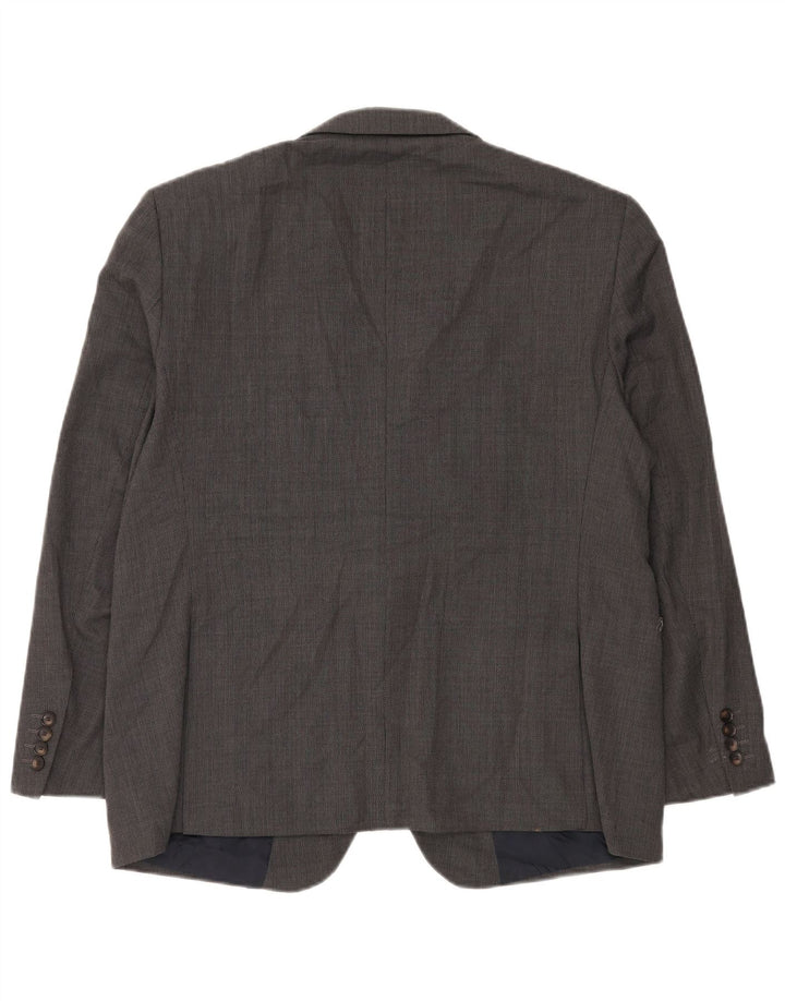 Giacca blazer corta da uomo a 2 bottoni Marks & Spencer UK 44 XL lana grigia