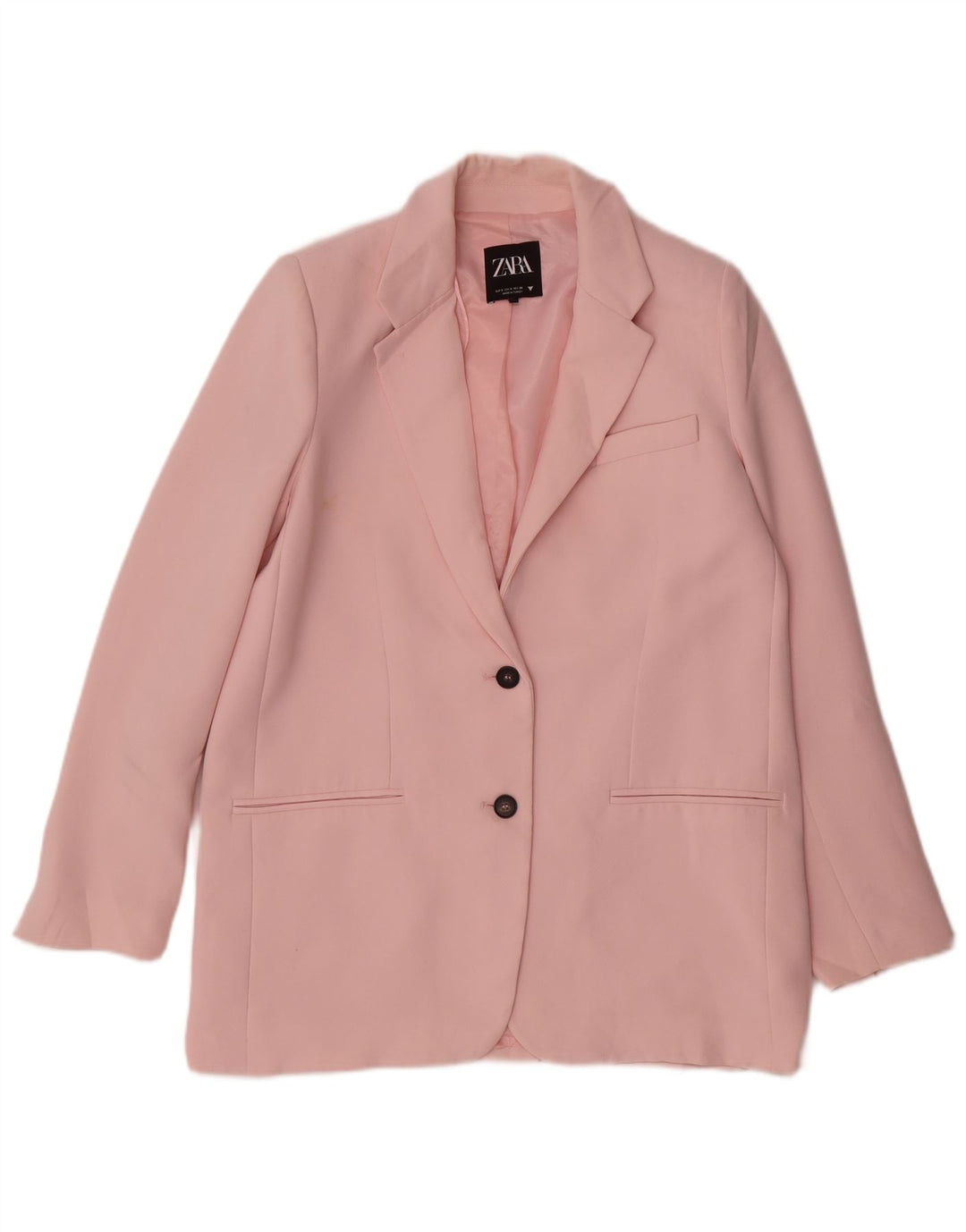 Zara Womens 2 Button Blazer Jacket UK 10 Small Pink Polyester