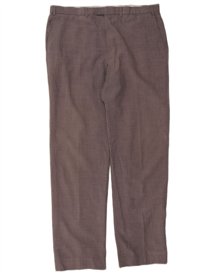 Marks & Spencer Mens Straight Suit Trousers W40 L35 Grey Polyester