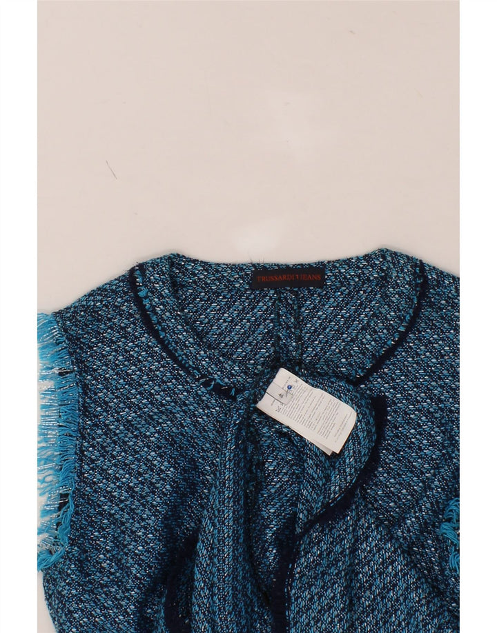 TRUSSARDI JEANS Womens Sleeveless Basic Dress IT 46 Large Blue Flecked Vintage Trussardi Jeans and Second-Hand Trussardi Jeans from Messina Hembry 