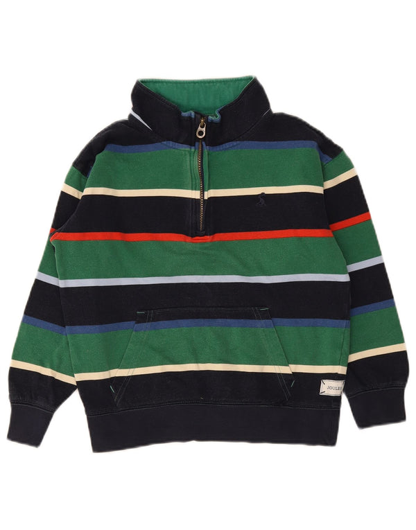 Joules Felpa con collo con zip per ragazzi, 9-10 anni, a righe multicolori
