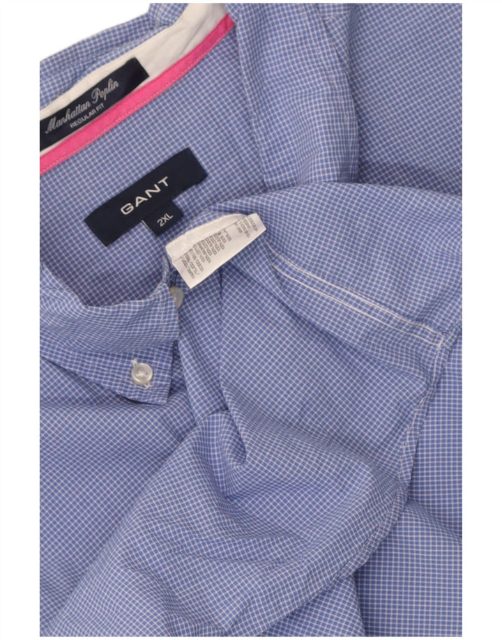 Camicia Gant da uomo vestibilità regolare 2XL in cotone a quadri blu