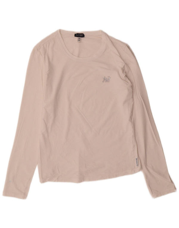 Armani Jeans Womens Top Long Sleeve UK 12 Medium White