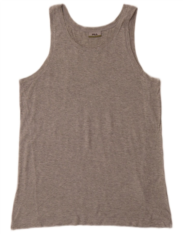 Fila Mens Vest Top Medium Grey Flecked Cotton