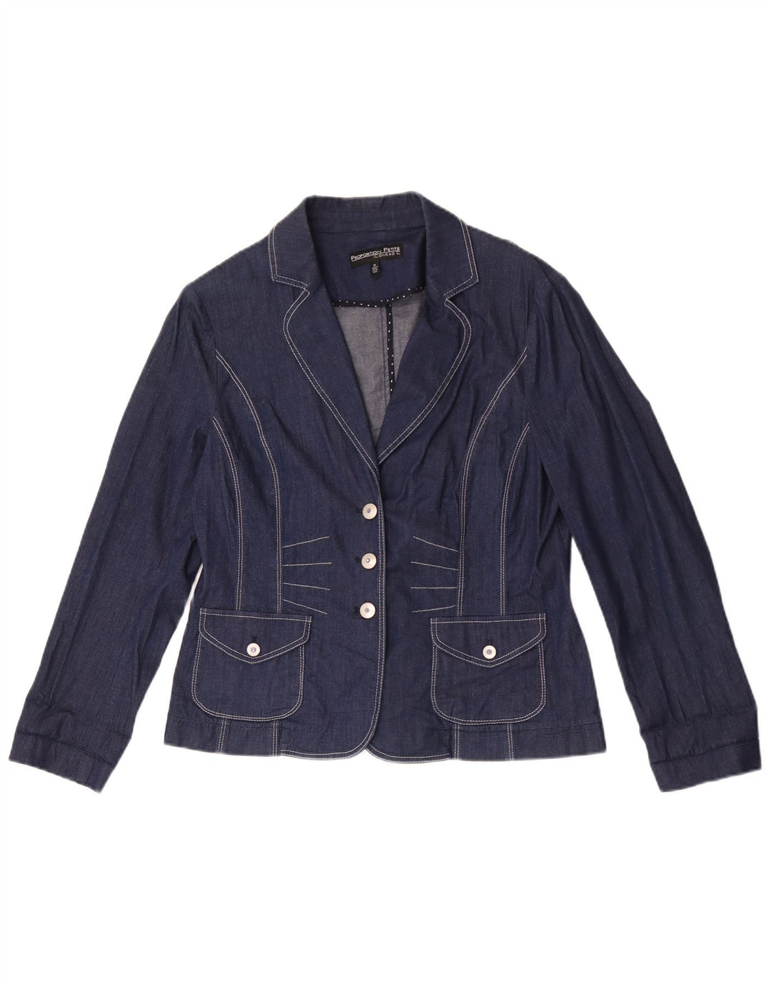 Conrad Veste blazer en jean à 3 boutons pour femme US 8 Bleu marine moyen