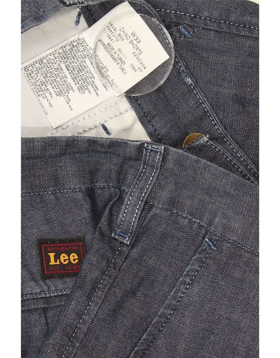 Lee Mens Chino Shorts W33 Medium Navy Blue Cotton
